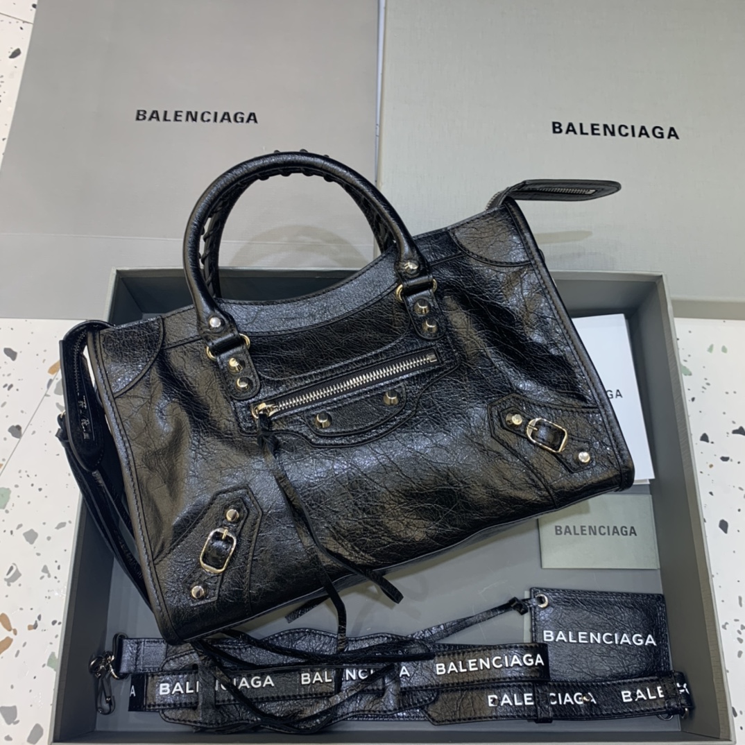 Balenciaga Classic City Small Handbag Shoulder Bag Black/Silver